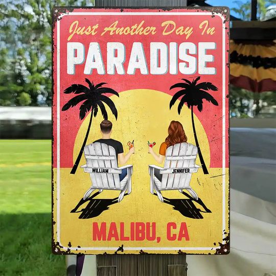 Discover Another Day In Paradise - Personalized Classic Metal Signs