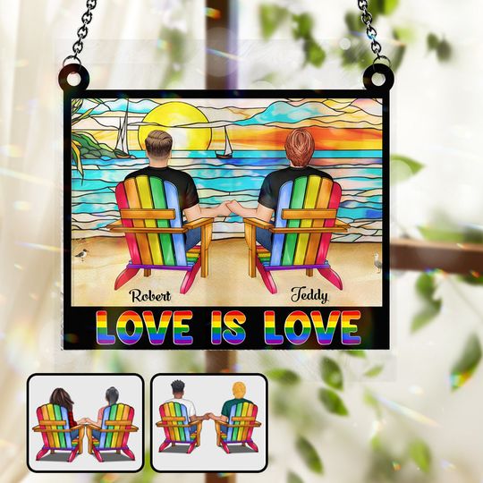 Discover You Are My Missing Piece - Personalized LGBT Support Window Hanging Suncatcher Ornament
