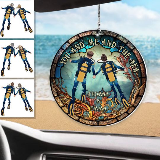 Discover You & Me And The Sea - Personalized Scuba Diving Car Ornament