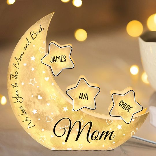 Discover Custom Names We Love You To The Moon And Back - Personalized Light Box