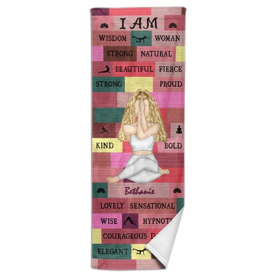 Discover Yoga Girl I Am Bold - Gift For Women - Personalized Yoga Towel