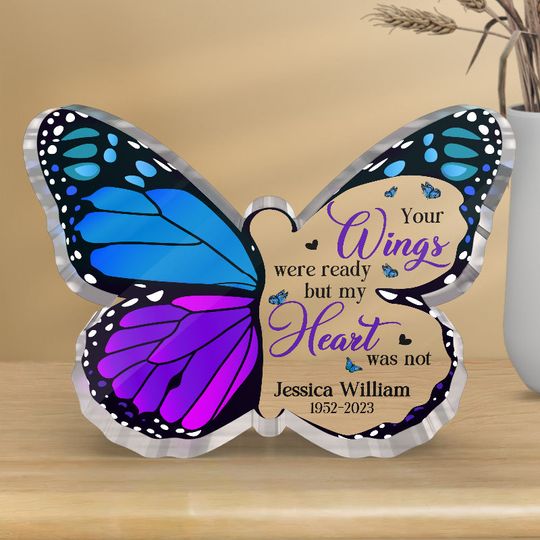 Discover Butterflies Appear When Angels Are Near - Memorial Personalized Shaped Acrylic Plaque