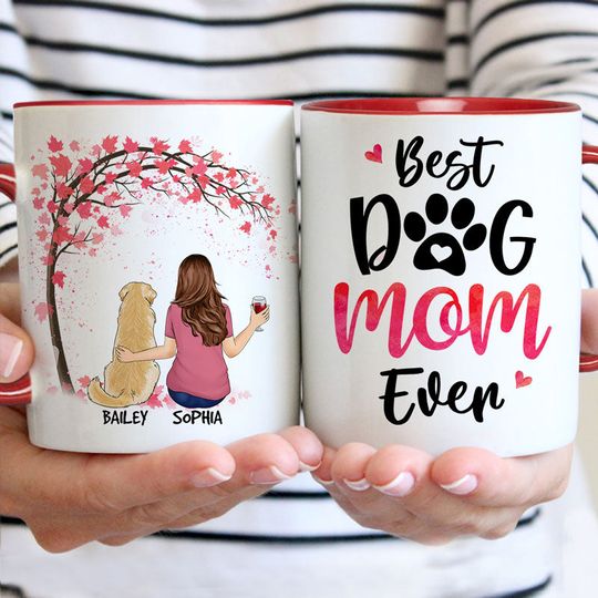 Discover Best Dog Mom Accent Mug