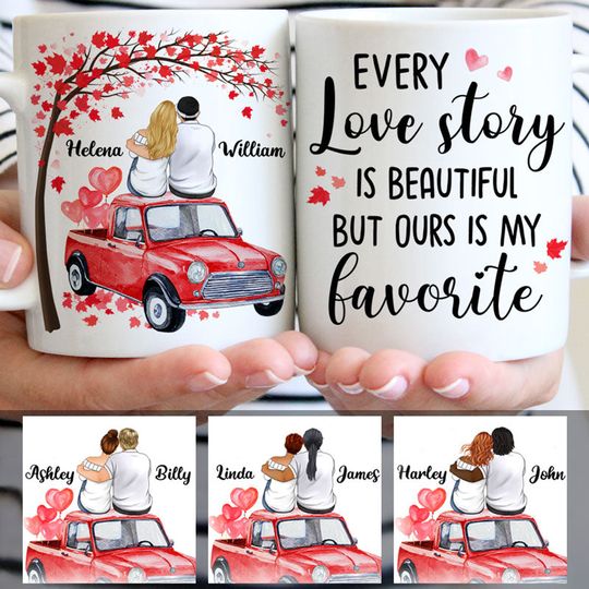Discover Every Love Story Is Beautiful, Couple Car, Anniversary gifts, Personalized Mugs, Valentine's Day gift