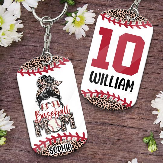 Discover Baseball Mom - Personalized Baseball Keychain