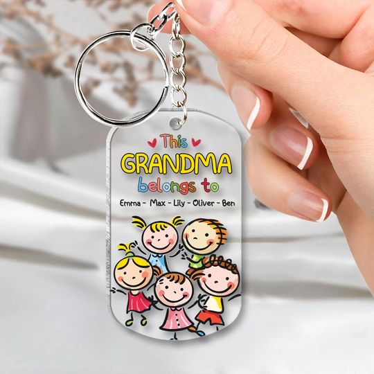Discover This Grandpa Belongs To - Gift for grandpa, grandma, mom, dad, uncle, aunt, brother, sister - Personalized Keychain