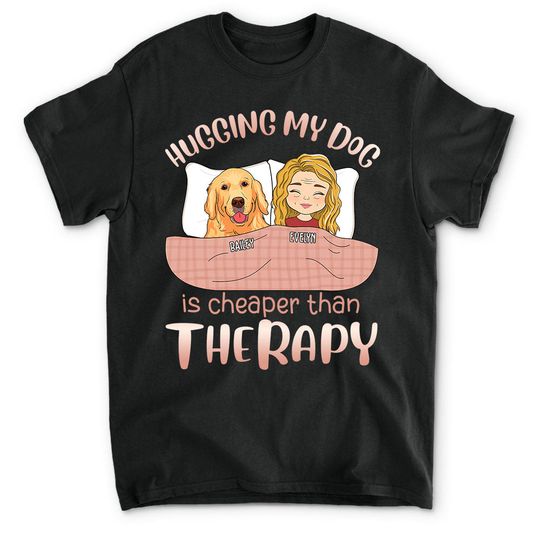 Discover Hugging My Dog Personalized Dogs Owner Custom Unisex T-shirt