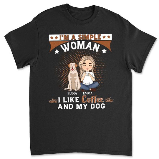 Discover Simple Woman Love Her Dog Personalized Dogs Lover Custom Unisex T-shirt