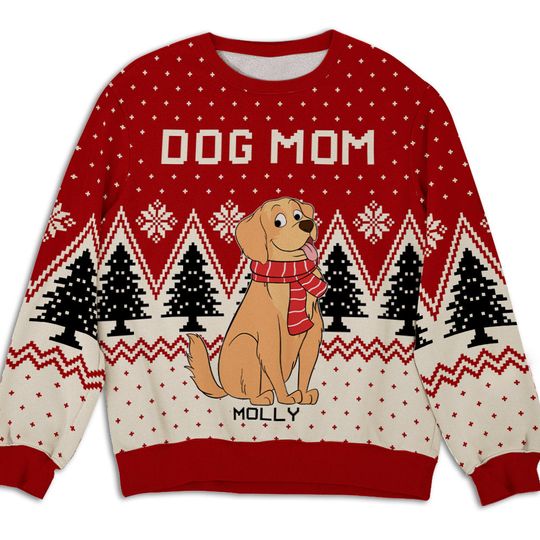 Discover Pet Parents Custom Pet Lover Personalized Christmas Forest Ugly Sweatshirt