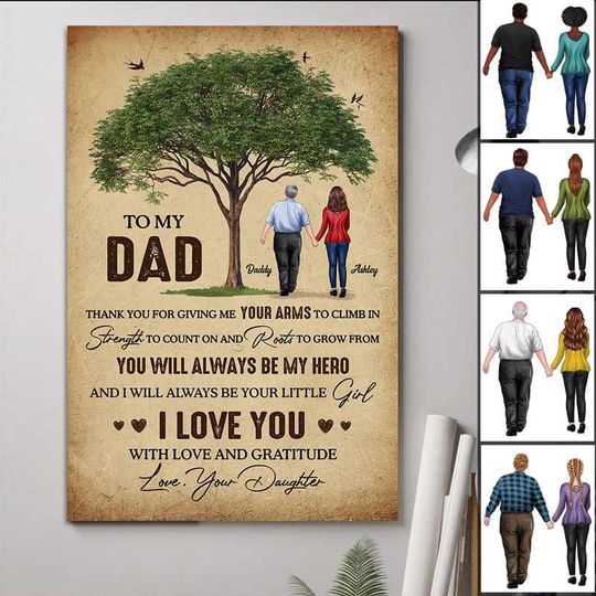 Discover To My Dad Under Tree Custom Father's Day Gift Personalized Vertical Poster