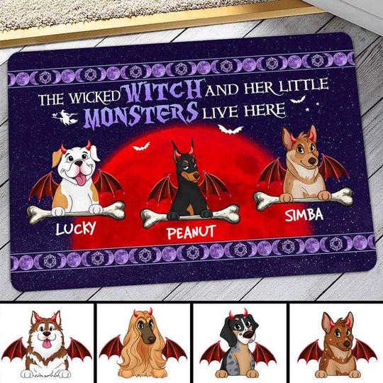 Discover Monster Dogs Halloween Custom Welcome To Pets Lover Home Personalized Doormat