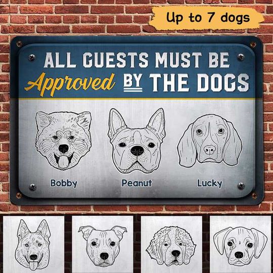 Discover Dog Head Outline Funny Custom Personalized Metal Sign