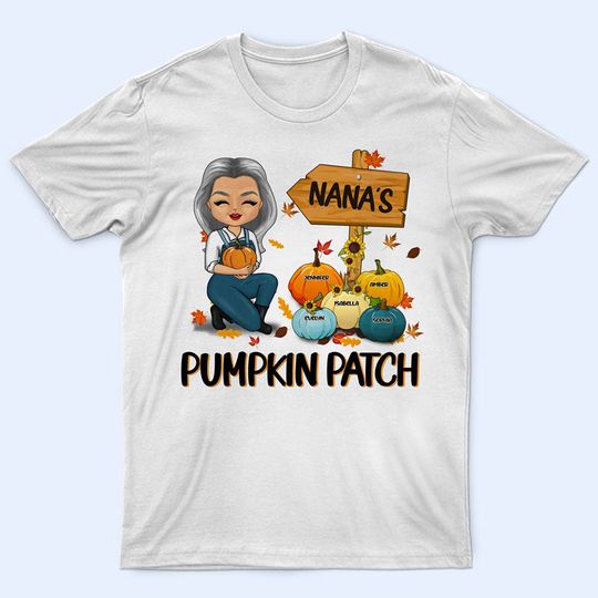 Discover Grandma's Pumpkin Patch Custom Mother's Day Gift Personalized T-Shirt