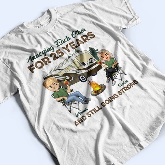 Discover Annoying Each Other Husband Wife Camping Couple Personalized Campers Custom Unisex T-Shirt