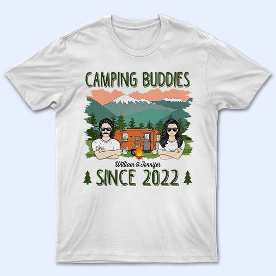 Discover Camping Buddies Since Gift For Couple Custom Personalized Unisex T-Shirt