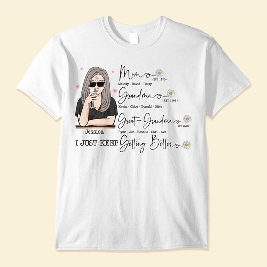 Discover Mom Grandma Great-Grandma - Personalized Shirt - Pregnancy, Baby Announcement Gift