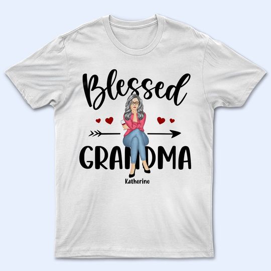 Discover Blessed Grandma Custom Family Gift For Mother Grandma Personalized Unisex T-Shirt