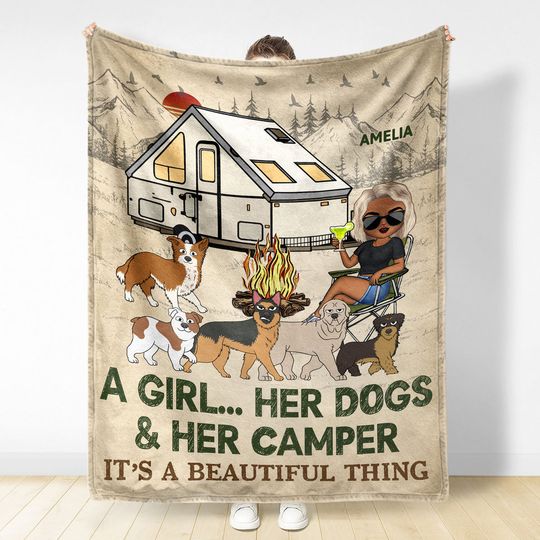 Discover It's A Beautiful Thing Walking Dog Custom Camping Gift For Pet Lovers Personalized Blanket