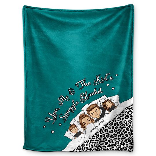 Discover Couple Chibi You Me And The Kids Snuggle Blanket Custom Family Couple Personalized Blanket