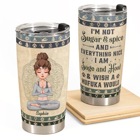 Discover I'm Sage And Hood And Wish A Mufuka Would - Vintage Version  - Personalized Tumbler Cup - Birthday, Motivation Gift For Yoga Lover