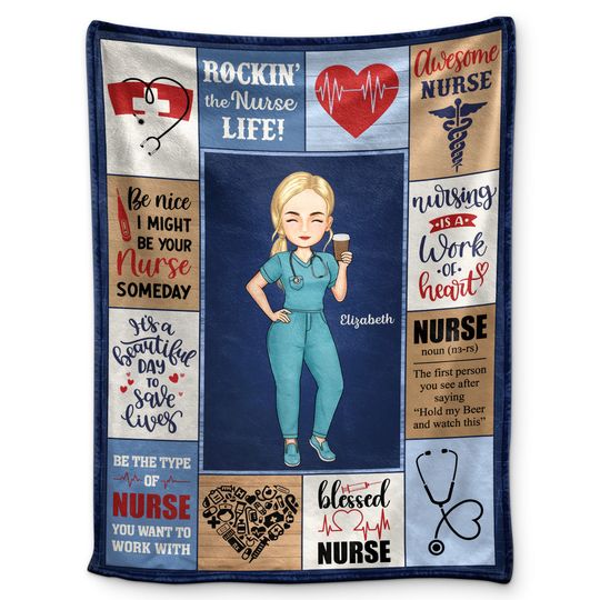 Discover Nurse Daily It's A Beautiful Day Custom Gift For Nurse Personalized Fleece Blanket