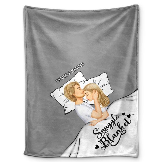 Discover Couple Side View Snuggle Blanket - Gift For Couples - Personalized Fleece Blanket