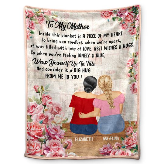 Discover A Piece Of My Heart Custom Gift For Mother Daughter Personalized Fleece Blanket