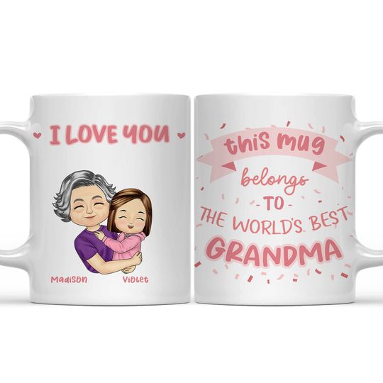 Discover The World's Best Mom Grandma Custom Gift For Family Member Personalized Mug