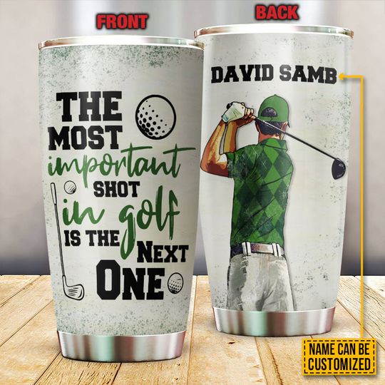 Discover Golf The Most Important Shot Personalized Custom Stainless Steel Tumbler
