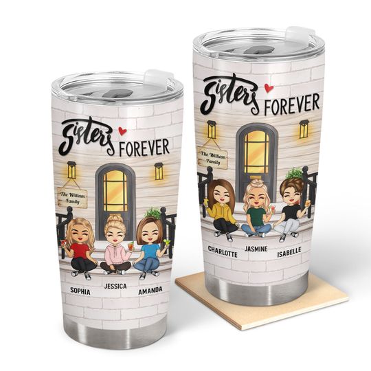 Discover Sisters Forever - Gift For Sisters, Besties - Personalized Custom Tumbler