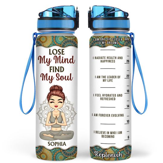 Discover One Sip Closer To My Dream Yoga Lover Custom Personalized Water Tracker Bottle