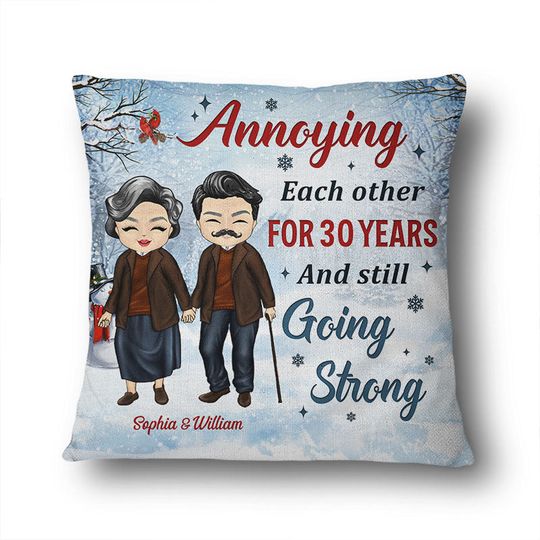 Discover Couple Annoying Each Other Custom Christmas Gift For Couple Personalized Pillow