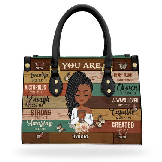 Discover God Says You Are - Personalized Leather Bag