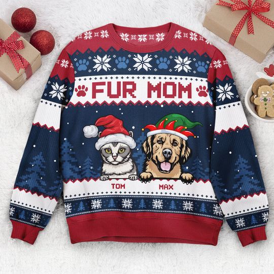 Discover Christmas Pet Parents - Personalized Ugly Sweater