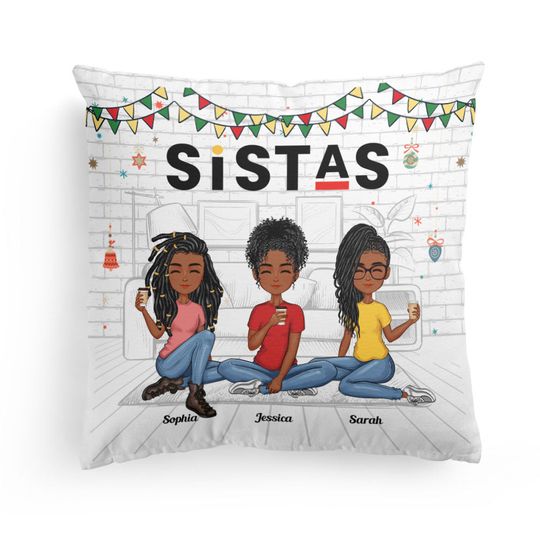 Discover Sistas Forver - Personalized Pillow - Birthday Gifts For Black Women, Daughter, Sistas