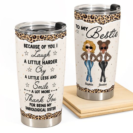 Discover Because Of You I Laugh A Little Harder - Personalized Tumbler Cup - Loving Gift