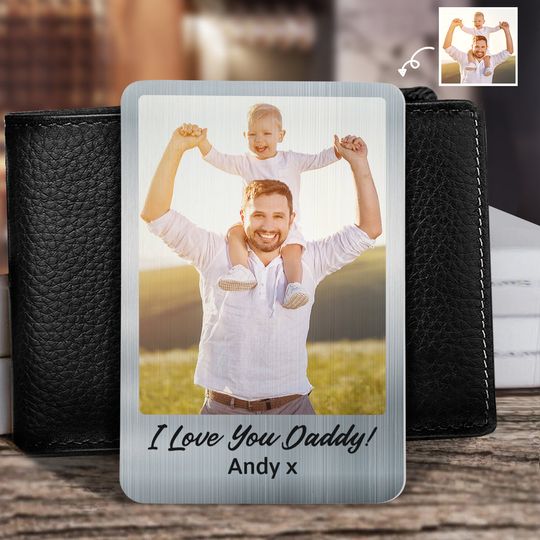Discover Custom Image Dad Mom Family Siblings Friends Gift Personalized Aluminum Wallet Card