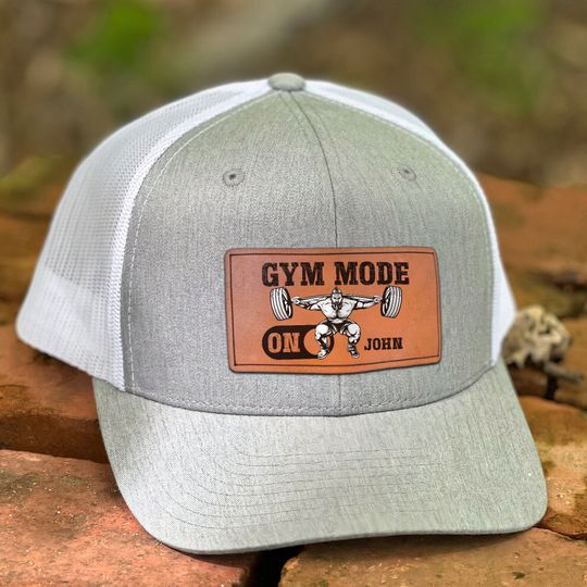 Discover Gym Mode On - Personalized Leather Patch Hat