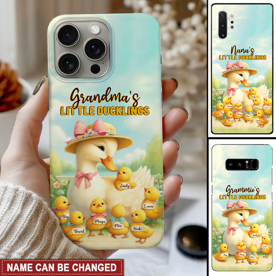 Discover Pretty Duck Mom Nana With Little Cute Ducklings Personalized Phone Case