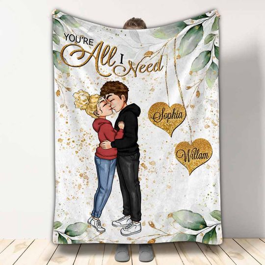 Discover You're All I Need - Personalized Couple Blanket