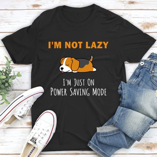 Discover Power Saving Mode Lazy Dog Owner Personalized Custom Unisex T-shirt