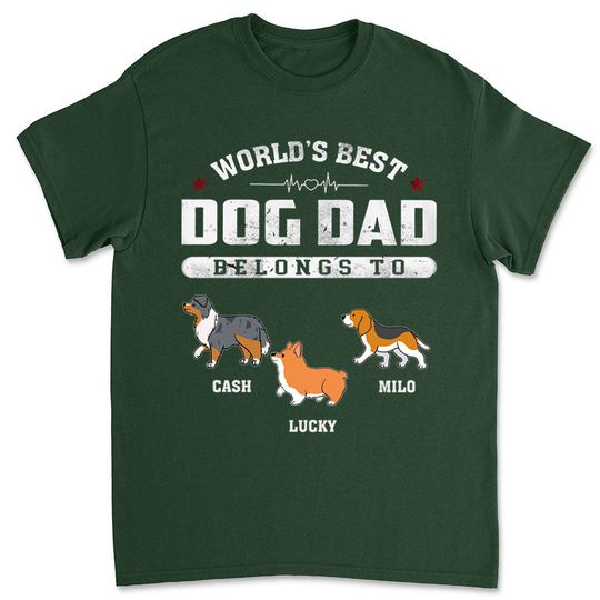 Discover Dad Belongs To Personalized Dogs Owner Life Custom Unisex T-shirt