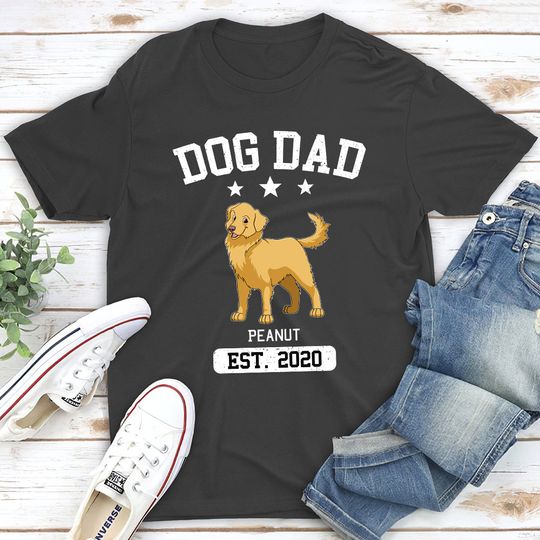 Discover Dog Dad Grunge Personalized Pet Lover Custom Unisex T-shirt