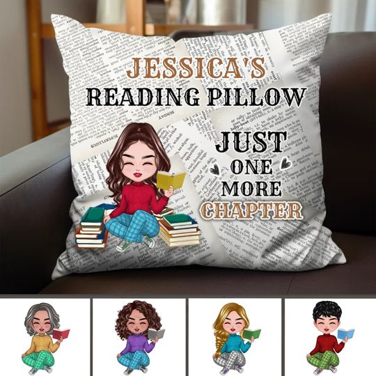 Discover Book Lovers - Just One More Chapter - Personalized Pillow