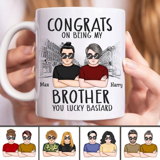 Discover Family - Congrats On Being My Brother - Personalized Mug