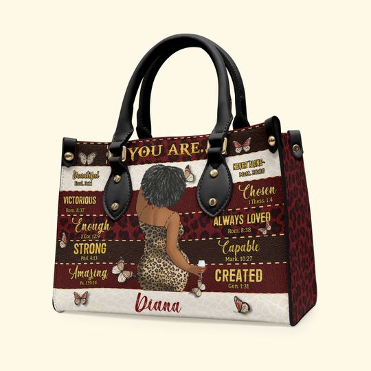 Discover You Are Beautiful Enough Victorious - Personalized Leather Bag