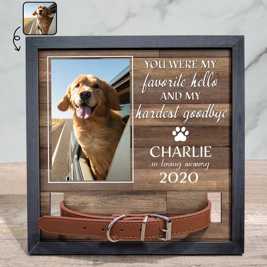 Discover Custom Photo My Hardest Goodbye Memorial Sympathy Gift Personalize Remembrance Collar Sign
