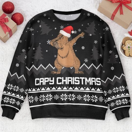 Discover Capybara Capy Christmas - Personalized Ugly Sweater