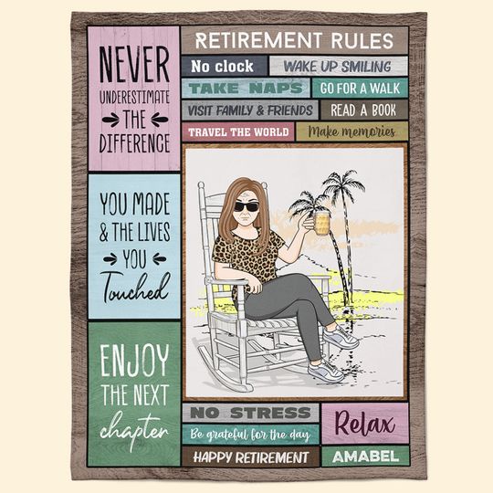 Discover Retirement Rules Enjoy The Next Chapter - Personalized Blanket