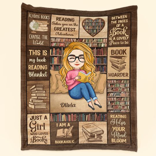Discover Just A Girl Who Loves Books - Personalized Blanket